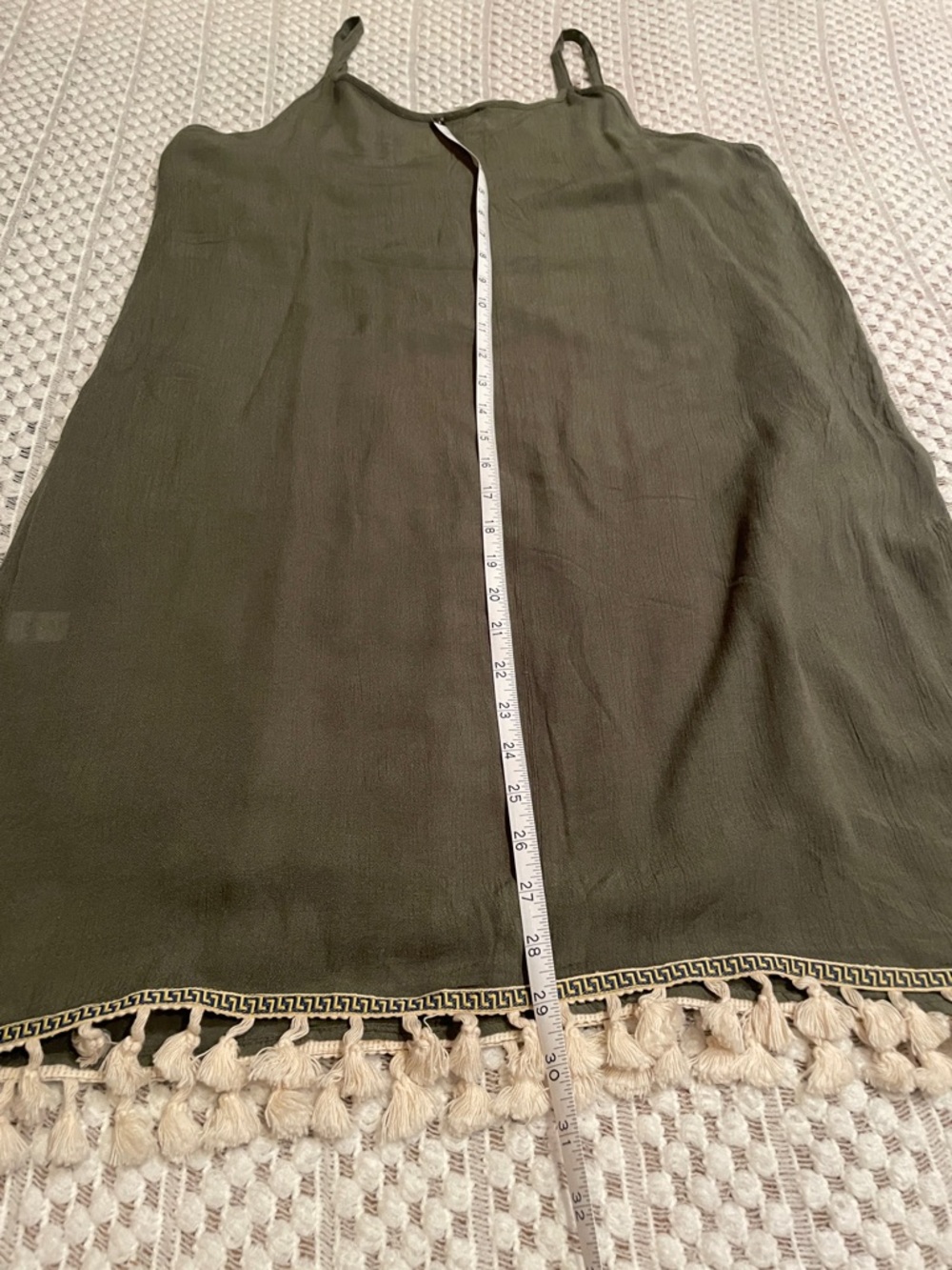 NWT Spence Sage Green Embroidered Tassel Dress Size 10 Boho Cottagecore - Picture 10 of 13